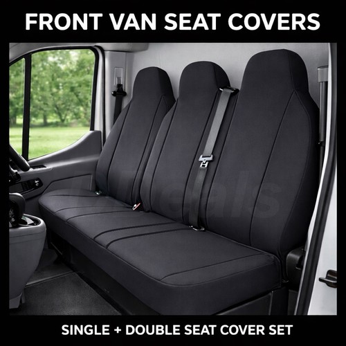 Van front seat covers black - van,
